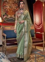 Moss Chiffon Green Traditional Wear Weaving Saree